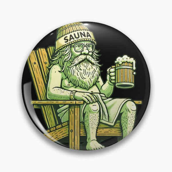 Item preview, Sauna Grandpa - An old man enjoying the best refreshment with sauna and beer designed and sold by WABISABIMOMENTS.