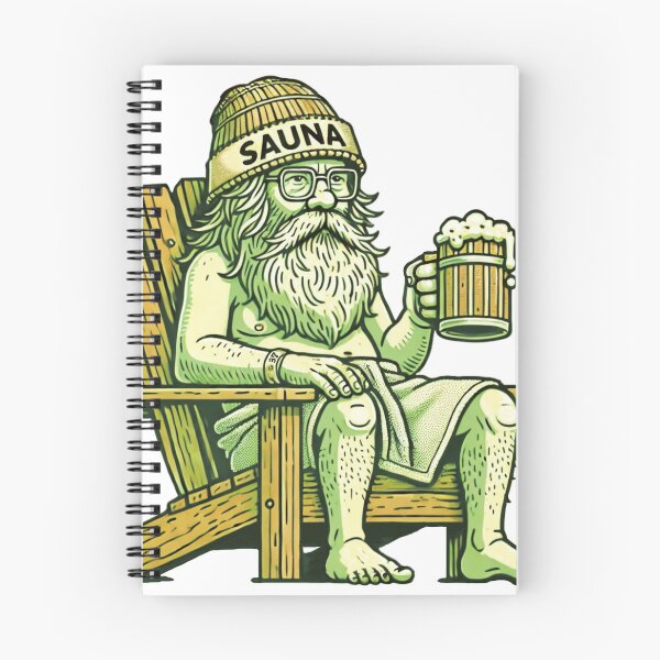 Item preview, Sauna Grandpa - An old man enjoying the best refreshment with sauna and beer designed and sold by WABISABIMOMENTS.
