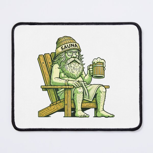 Item preview, Sauna Grandpa - An old man enjoying the best refreshment with sauna and beer designed and sold by WABISABIMOMENTS.
