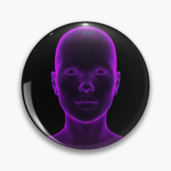 Artikelvorschau, Neon Digital Face – Futuristische abstrakte Technologie-Kunst entworfen und verkauft von PixelVibe782.