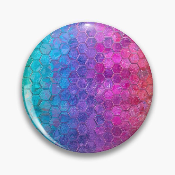 Item preview, Iridescent Hexagon Pattern – Vibrant Holographic Geometric Art designed and sold by PixelVibe782.