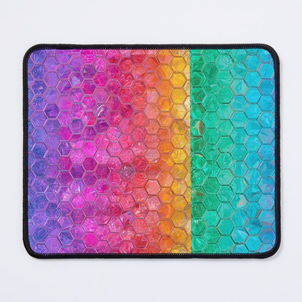 Item preview, Iridescent Hexagon Pattern – Vibrant Holographic Geometric Art designed and sold by PixelVibe782.