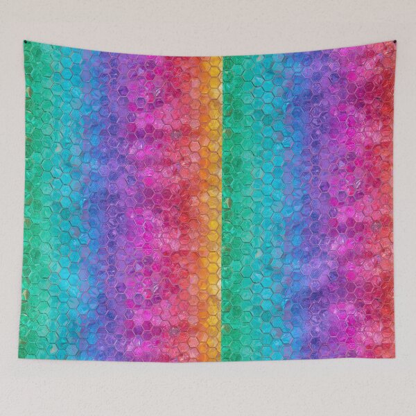 Item preview, Iridescent Hexagon Pattern – Vibrant Holographic Geometric Art designed and sold by PixelVibe782.