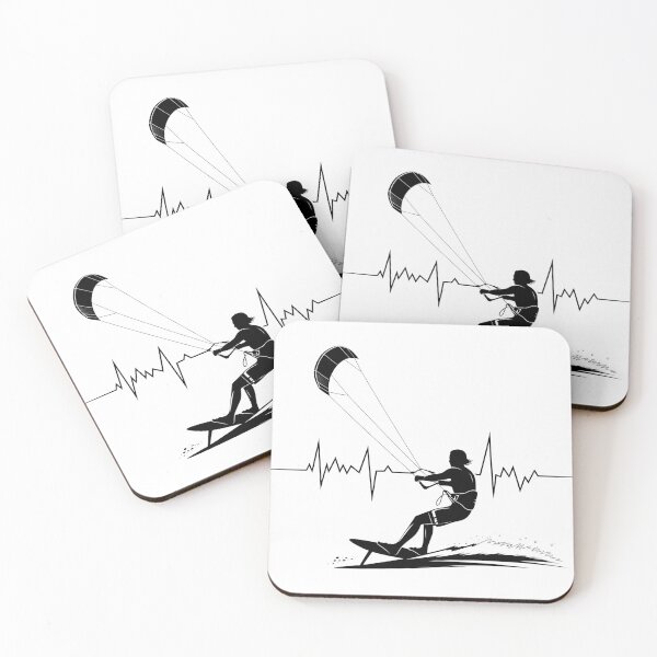 Item preview, Kitesurfing Heartbeat  – Kiteboarding Silhouette Vector designed and sold by VividOrganica.