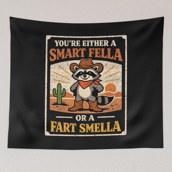 Item preview, Smart Fella Or Fart Smella Funny Raccoon designed and sold by FreshVibe Prints.