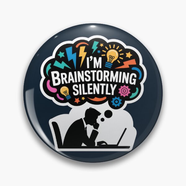 Item preview, I’m Brainstorming Silently – Funny Creative Thinking Sticker designed and sold by WatchesAndMore.