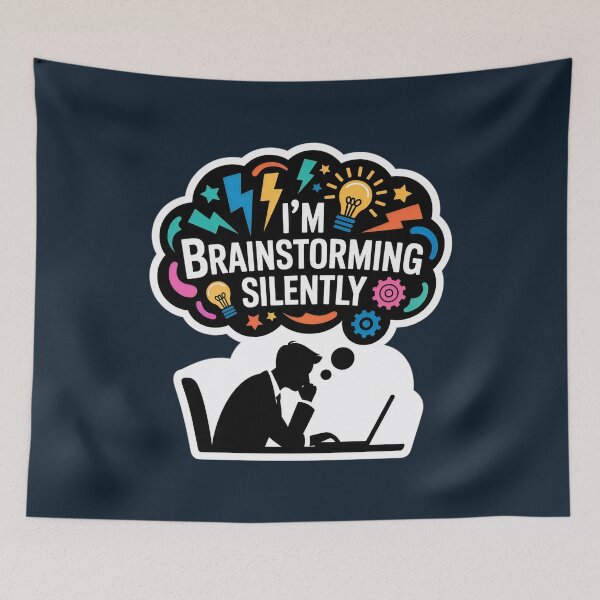 Item preview, I’m Brainstorming Silently – Funny Creative Thinking Sticker designed and sold by WatchesAndMore.