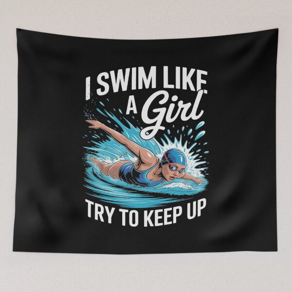 Item preview, I Swim Like A Girl Try To Keep Up Swim Swimming Girl designed and sold by VerseFarm.