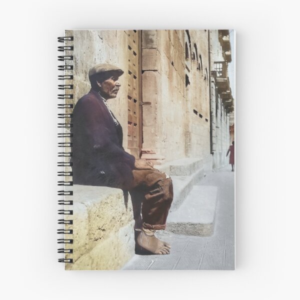 Item preview, Italy, San Severo. Man Sitting Near a Church, 1944. designed and sold by UltraQuirky.