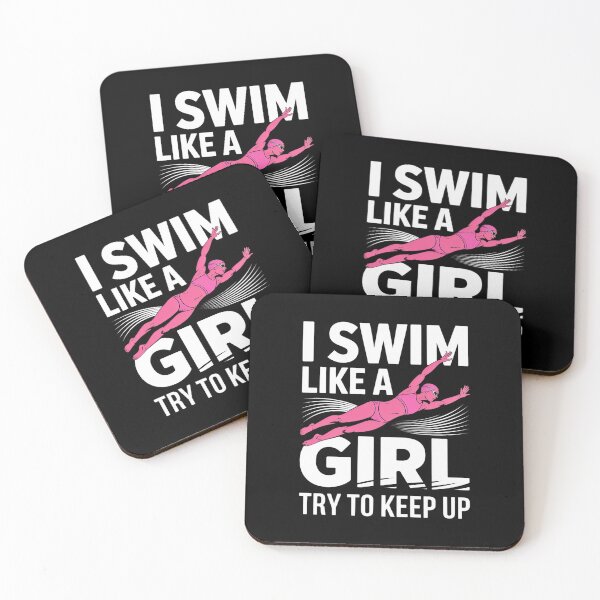 Item preview, I Swim Like A Girl Try To Keep Up Swimming Swimmer  designed and sold by VerseFarm.