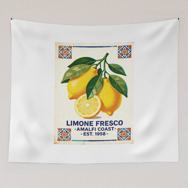 Item preview, Retro Mediterranean Lemon Print designed and sold by CollorTrend.