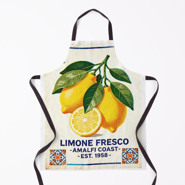 Item preview, Retro Mediterranean Lemon Print designed and sold by CollorTrend.