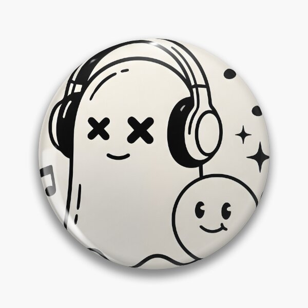 Item preview, Life’s Better With Music – Cute Ghost Headphones Funny Halloween Illustration designed and sold by AbstractAuraArt.