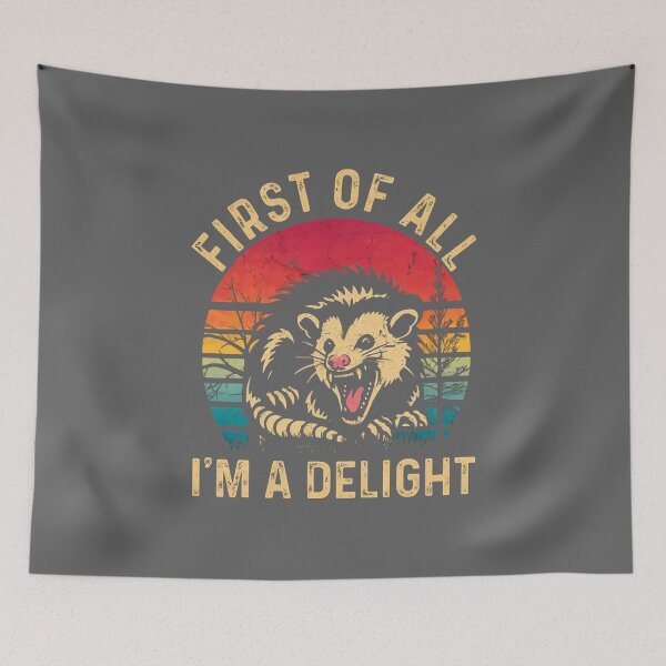 Item preview, Vintage Retro First Of All I'm A Delight Angry Possum designed and sold by KristineLi.