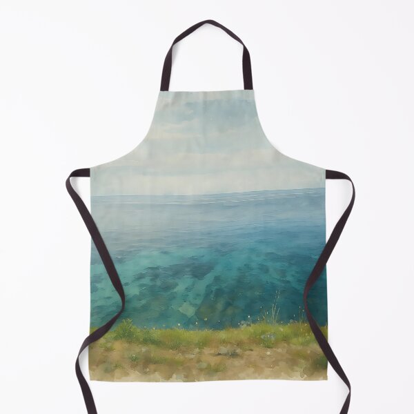 Item preview, Corsica Coastal Seascape with Turquoise Waters – Watercolor Art designed and sold by M.ALK.Watercolor.