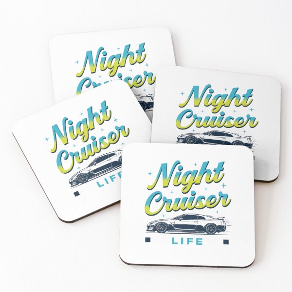 Item preview, Night Cruiser Life Sports Car — Retro Neon JDM Style Automotive Illustration designed and sold by HBDStudio.