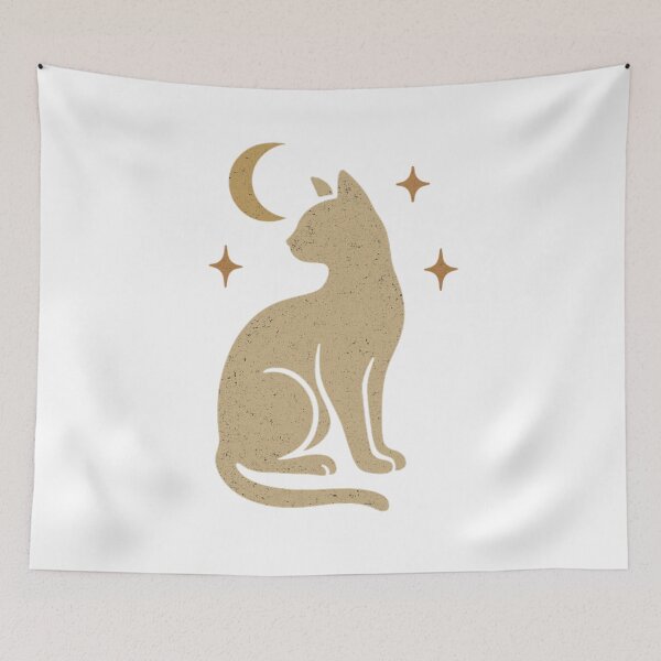 Item preview, Vintage Moon Cat Retro Crescent Night Design designed and sold by TAVINECOM.