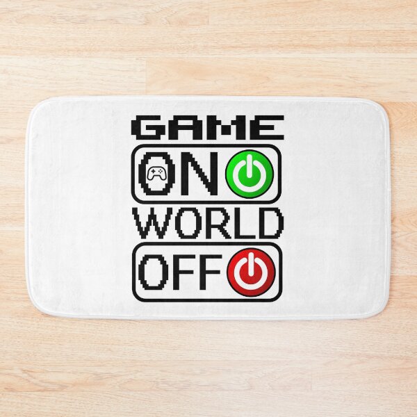 Item preview, Game on and the world off funny gaming quotes for gamers designed and sold by Trenddesigns24.