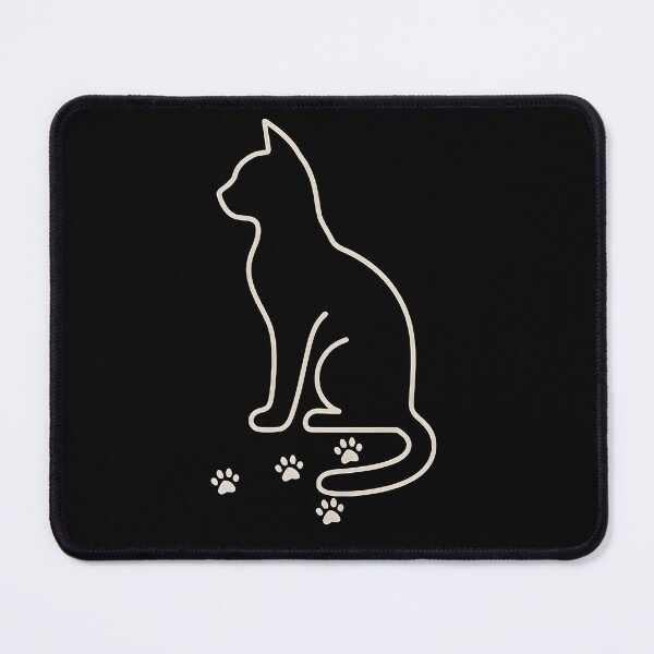 Item preview, Minimalist Cat Outline with Paw Prints Simple Pet Lover designed and sold by TAVINECOM.