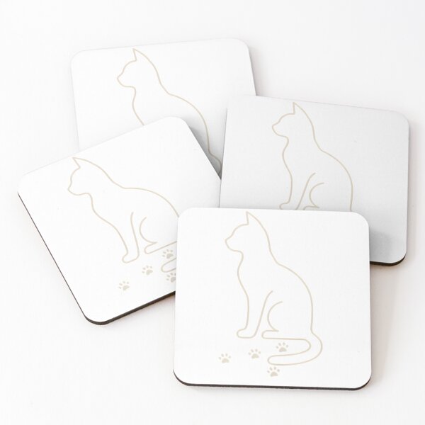 Item preview, Minimalist Cat Outline with Paw Prints Simple Pet Lover  designed and sold by TAVINECOM.