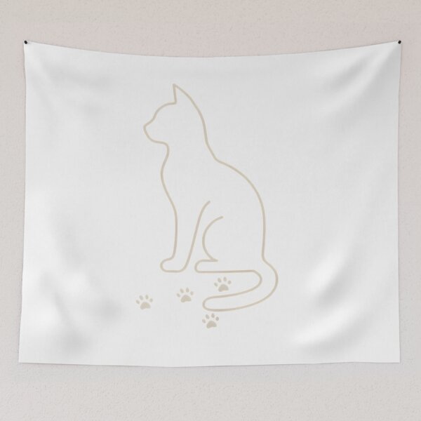 Item preview, Minimalist Cat Outline with Paw Prints Simple Pet Lover  designed and sold by TAVINECOM.