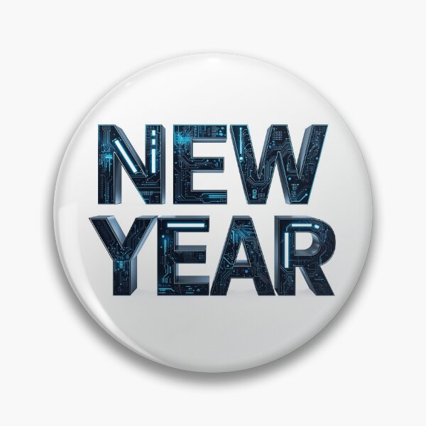 Item preview, Futuristic Tech-Style New Year Typography designed and sold by VirtuTrek-XP.