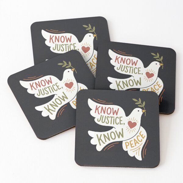 Item preview, Know Justice Know Peace Dove – Inspirational Faith & Peace Quote Illustration designed and sold by AbstractAuraArt.