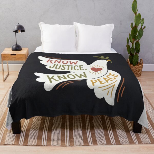 Item preview, Know Justice Know Peace Dove – Inspirational Faith & Peace Quote Illustration designed and sold by AbstractAuraArt.