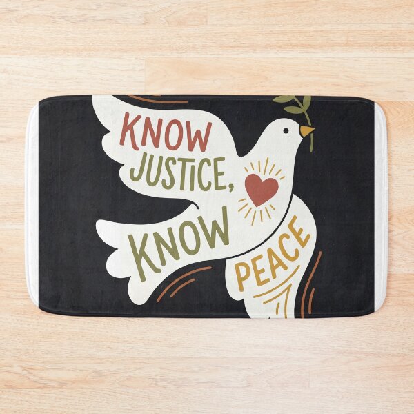 Item preview, Know Justice Know Peace Dove – Inspirational Faith & Peace Quote Illustration designed and sold by AbstractAuraArt.