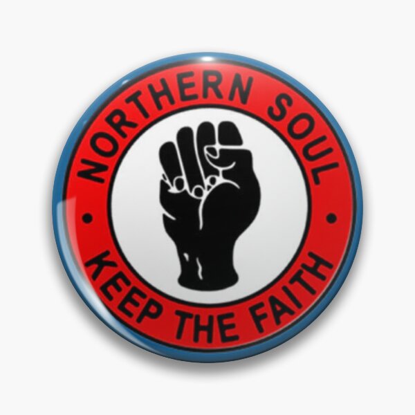 Item preview, Northern Soul “Keep The Faith” Fist Badge – Retro Mod Soul Design designed and sold by KentonDesignsUK.
