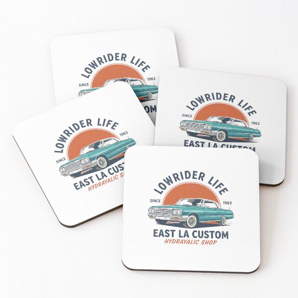 Item preview, Lowrider Life: Vintage East LA Custom Style — Classic Teal Car Illustration designed and sold by HBDStudio.