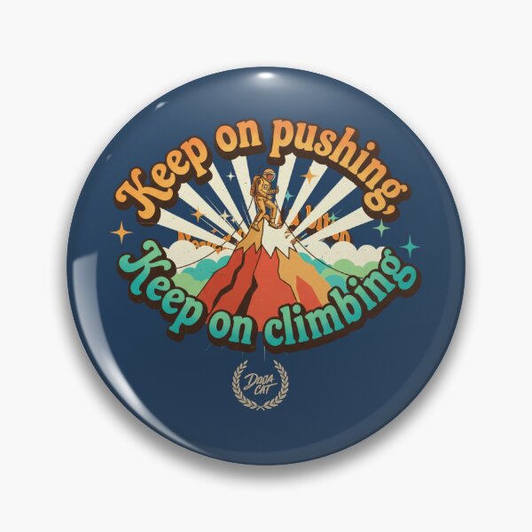 Item preview, Keep On Pushing Climbing Astronaut Vintage Seventies Retro Inspiration. designed and sold by sing-it-out.