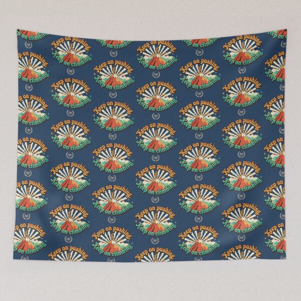 Item preview, Keep On Pushing Climbing Astronaut Vintage Seventies Retro Inspiration. designed and sold by sing-it-out.