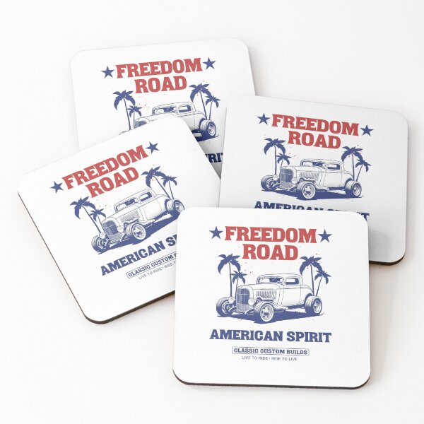Item preview, Freedom Road American Spirit — Retro Hot Rod Classic Custom Build Illustration designed and sold by HBDStudio.