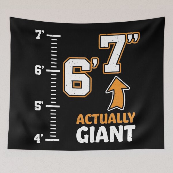 Item preview, Actually Giant 6'7" - Funny Height Chart & Varsity Style designed and sold by Open Canvas.