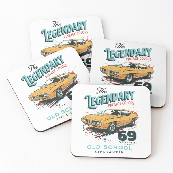 Item preview, Legendary Old School Muscle Car — Vintage Retro 69 Custom Parts Illustration designed and sold by HBDStudio.