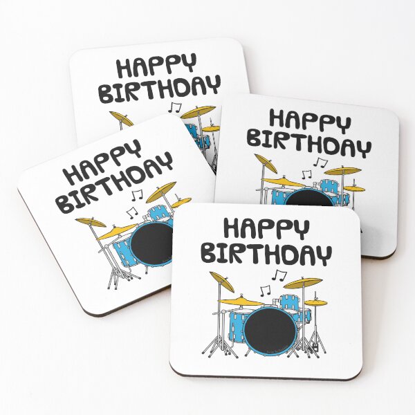 Item preview, Happy Birthday Drums Drummer Musician (Blue) designed and sold by doodlerob.