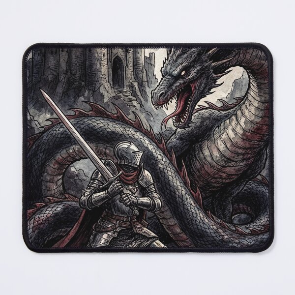 Item preview, The Knight and the Dragon designed and sold by BlackArtGraphik.