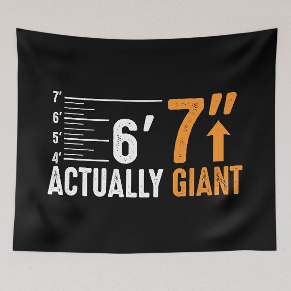 Item preview, Actually Giant 6'7" - Funny Height Chart & Varsity Style designed and sold by Open Canvas.