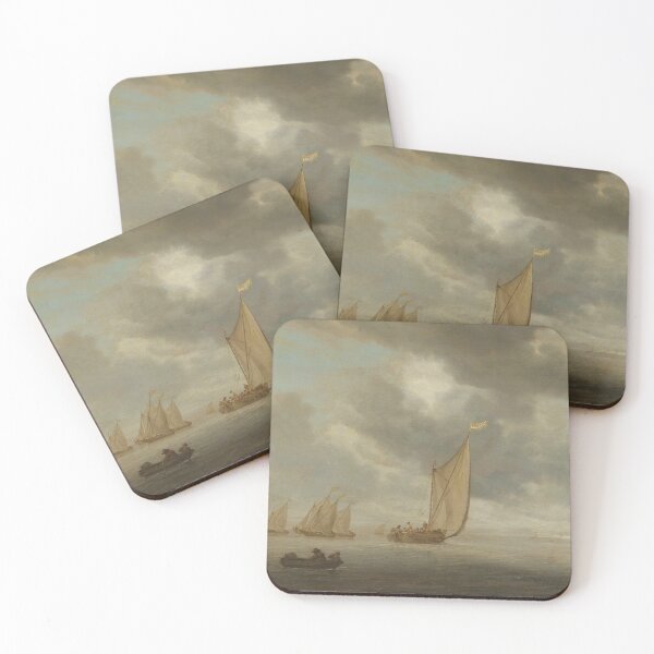 Item preview, Vintage Sailboats Seascape Painting, Muted Nautical Print designed and sold by SavageVision.