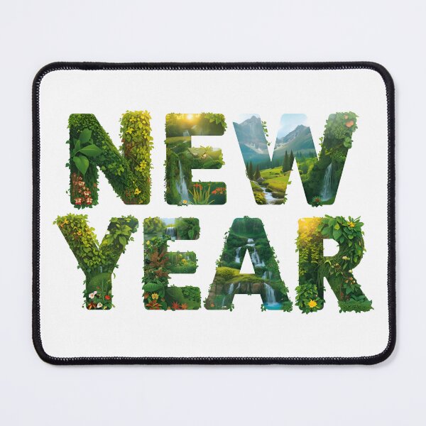 Item preview, Nature-Inspired New Year Typography Art designed and sold by VirtuTrek-XP.