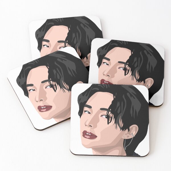 Item preview, Hyunjin of Stray Kids in a stunning vector digital portrait. designed and sold by Aome22.