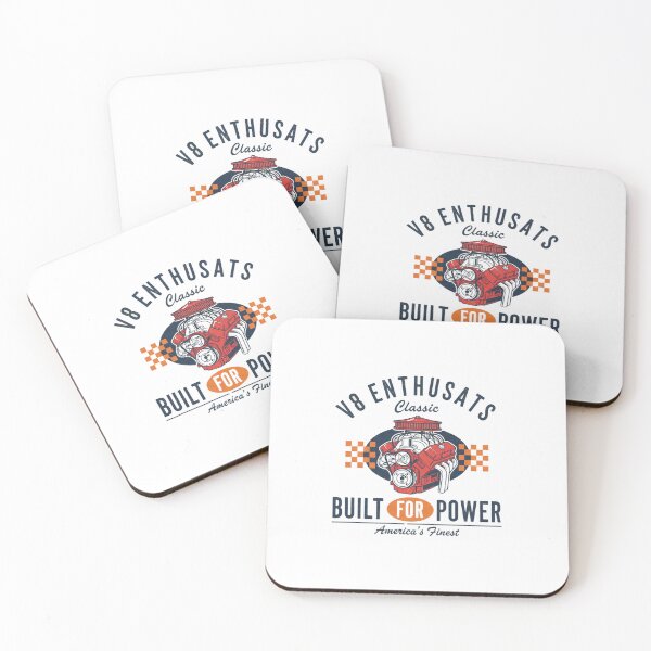 Item preview, V8 Enthusiasts Built for Power — Vintage American Muscle Engine Illustration designed and sold by HBDStudio.