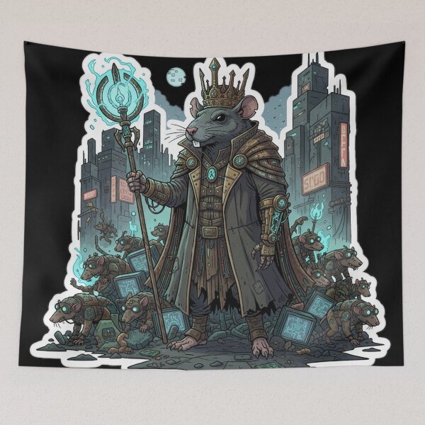 Item preview, Royal Steampunk Rat With Scepter Fantasy Illustration designed and sold by RebellDancer.