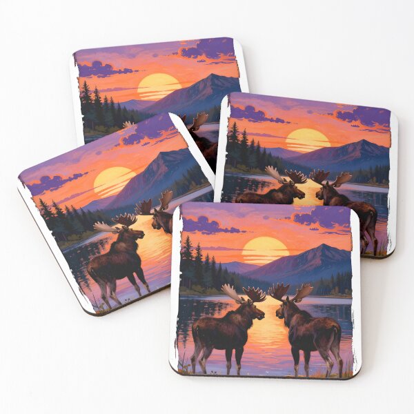Item preview, Majestic Moose Mountain Sunset designed and sold by AnimalAirtistry.