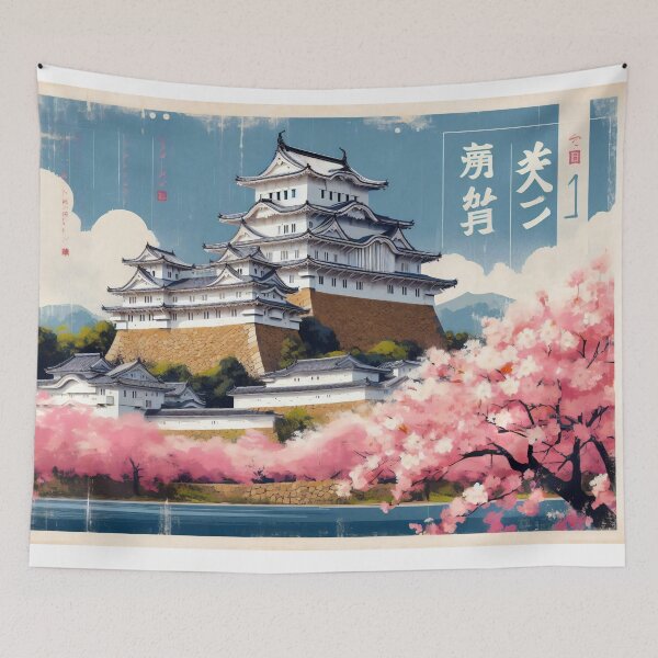 Item preview, Travel Posters, Himeji Castle in Cherry Blossom Season, Japan designed and sold by StudioKansai.