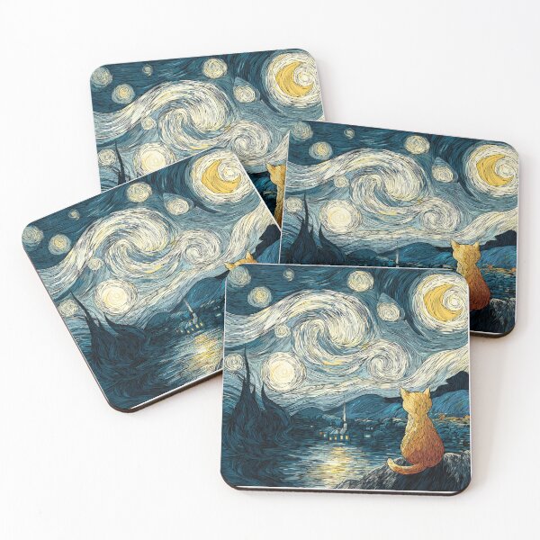 Item preview, Meowy starry night cat designed and sold by MendaciousMina.