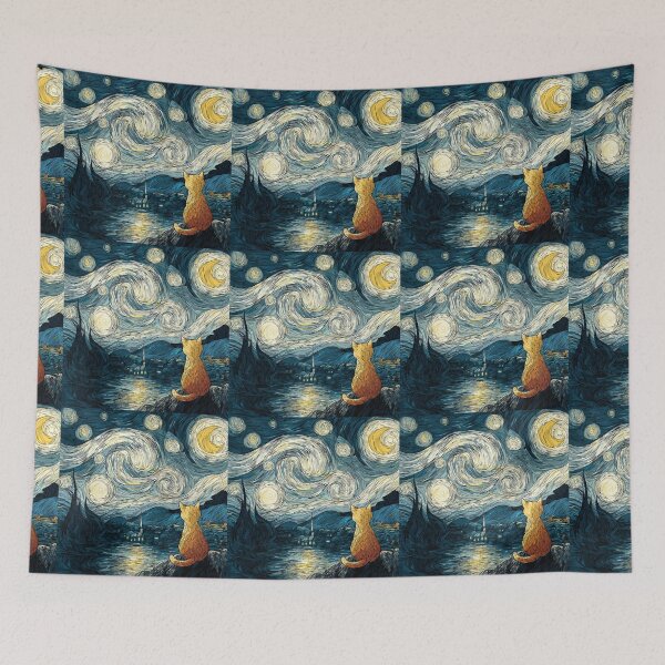 Item preview, Meowy starry night cat designed and sold by MendaciousMina.