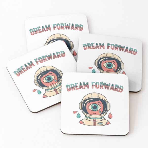 Item preview, Dream Forward – Retro Astronaut Motivation designed and sold by aaljone007.