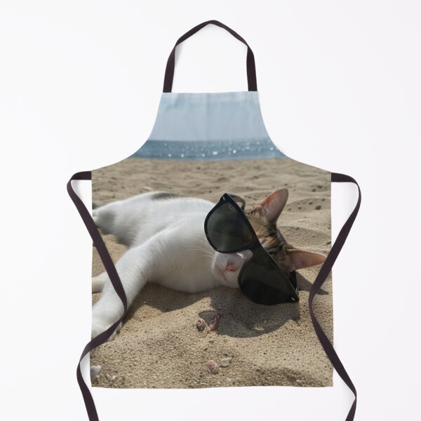 Item preview, Kitty with sunglasses laying at the beach designed and sold by Krissshop31.